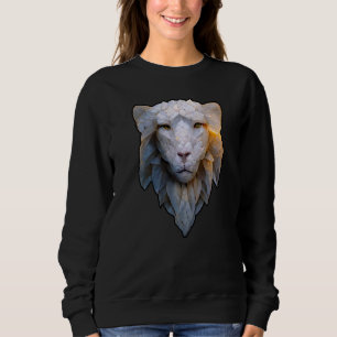 Albino Lion Vector of Stoic Ethereal Leo with Feat Sweatshirt