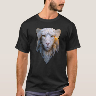 Albino Lion Vector of Stoic Ethereal Leo with Feat T-Shirt