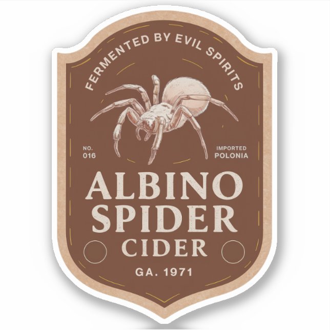 Albino Spider Cider Label Sticker (Front)