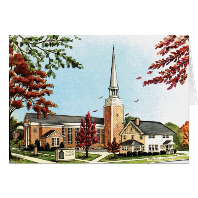 Albion College in the fall, Goodrich Chapel (Front Horizontal)