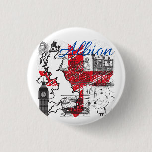 Albion - For the Love of England 3 Cm Round Badge