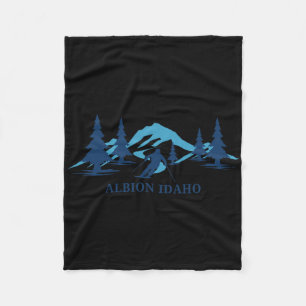 Albion Idaho Ski Resort Skiing Skier  Fleece Blanket