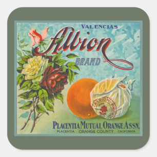 Albion Oranges Fruit Crate Label
