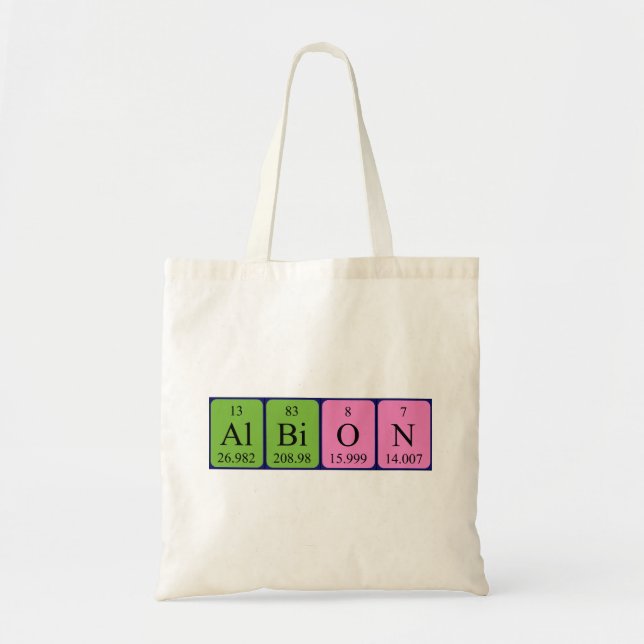 Albion periodic table name tote bag (Front)