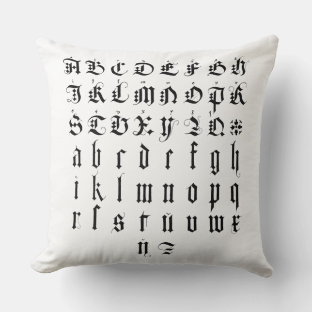 Albrecht Durer Alphabet Cushion (Front)