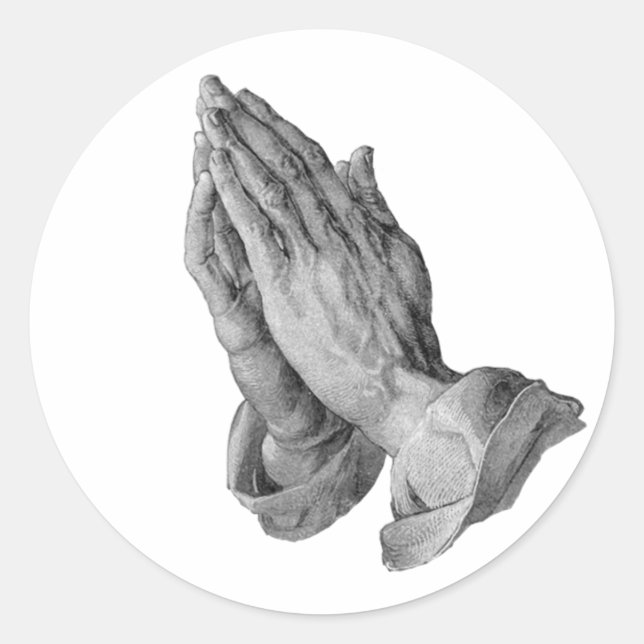 Albrecht Durer - Hands Praying Classic Round Sticker (Front)