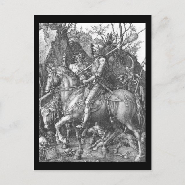 Albrecht Durer Knight Death and the Devil Postcard (Front)