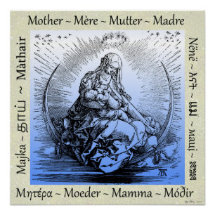 Albrecht Dürer Mother & Child on Crescent Moon Poster