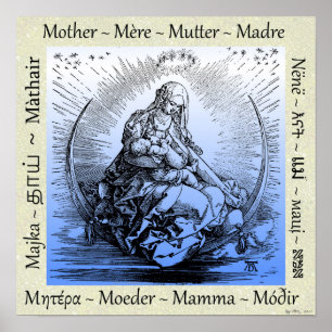 Albrecht Dürer Mother & Child on Crescent Moon Poster