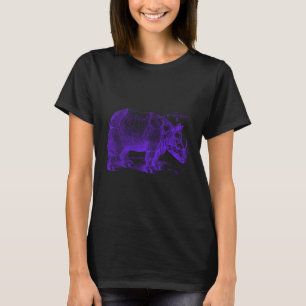 Albrecht Durer Renaissance Rhinoceros in Purple T-Shirt