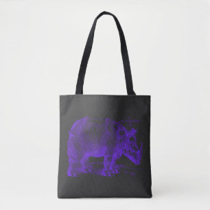 Albrecht Durer Renaissance Rhinoceros in Purple Tote Bag