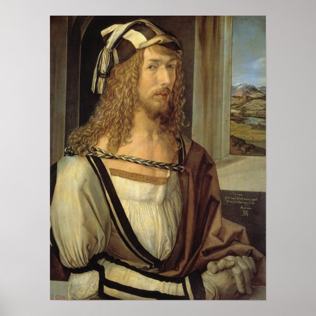 Albrecht Dürer Self Portrait (1498) Poster (Front)