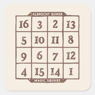 Albrecht Dürer Square Mystery Sticker