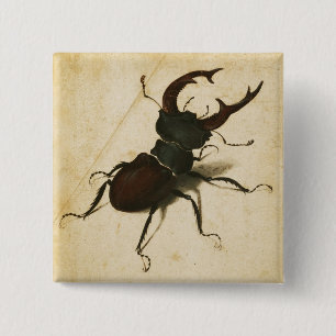 Albrecht Durer Stag Beetle Renaissance Vintage Art 15 Cm Square Badge