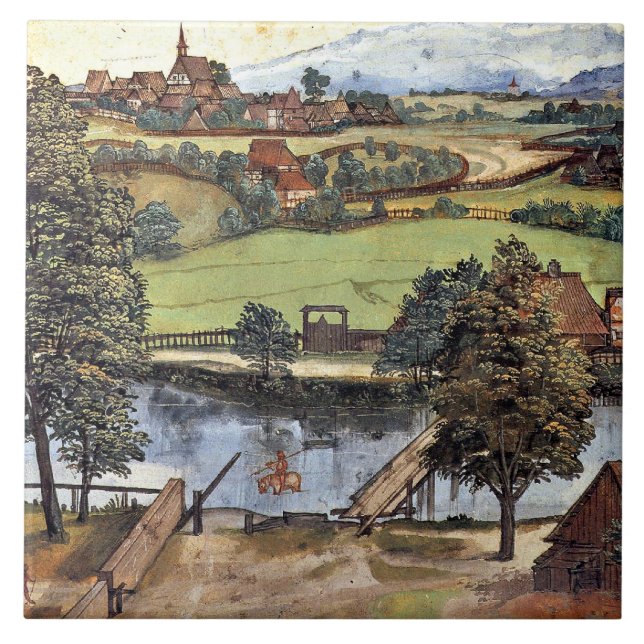 Albrecht Durer, The Trefileria on Peignitz, Ceramic Tile (Front)