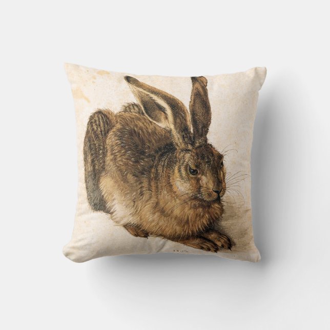 Albrecht Durer Young Hare Throw Pillow (Front)