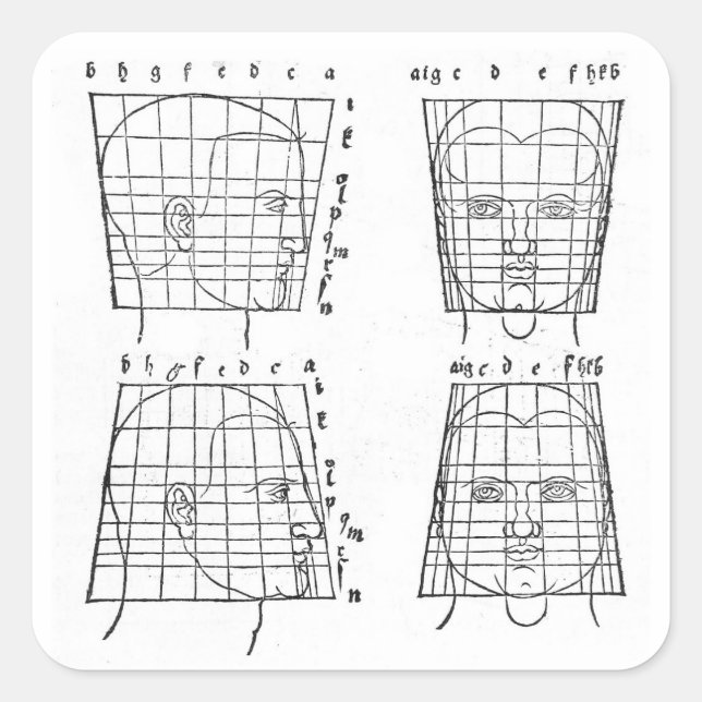 Albrecht Dürer's study of human proportions Square Sticker (Front)