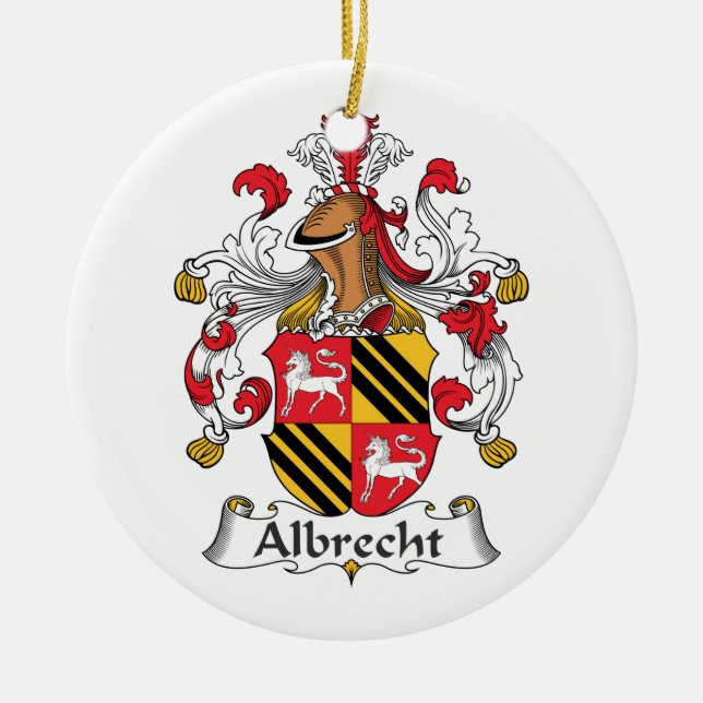 Albrecht Family Crest Ceramic Ornament (Front)