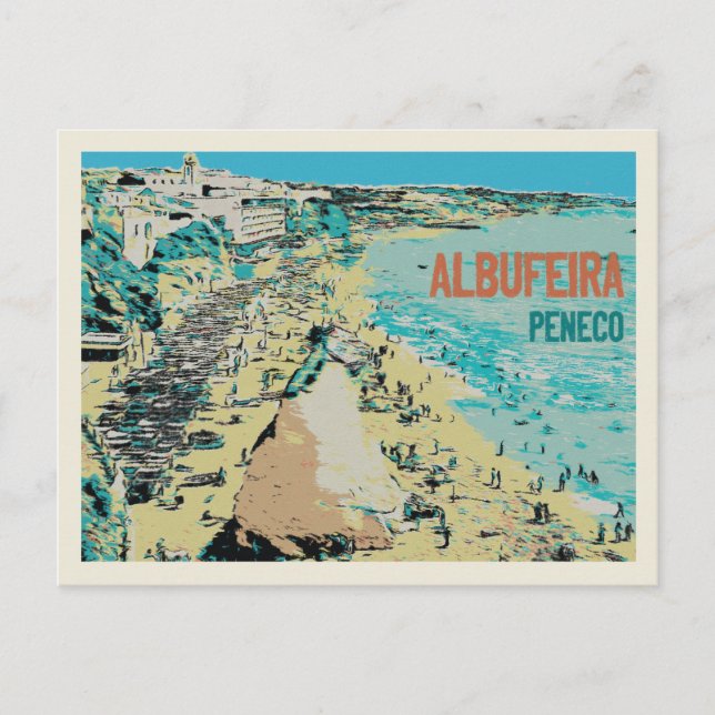 Albufeira Peneco's beach, Algarve , Portugal Postcard (Front)