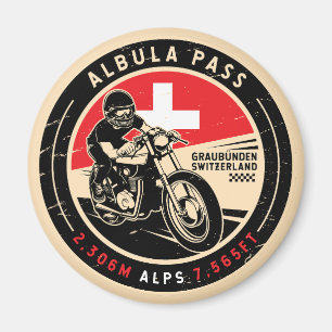 Albula Pass   Switzerland   Motorcycle Magnet