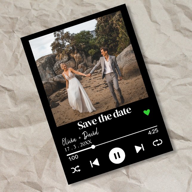 Album Cover Photo Music Player Song Save the Date Invitation (Creator Uploaded)