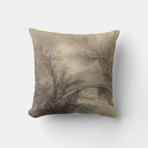 Album of Landscapes Leaf 1 by Wang Gai Cushion