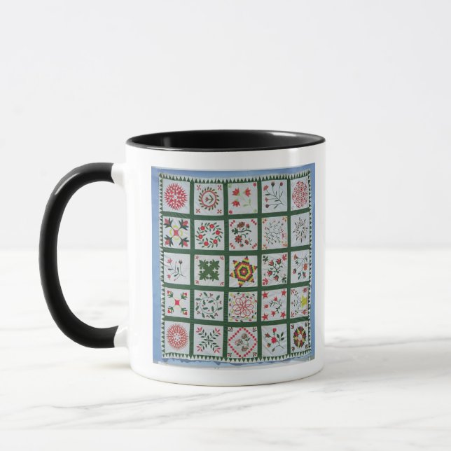 Album quilt with season flowers, 1844 mug (Left)