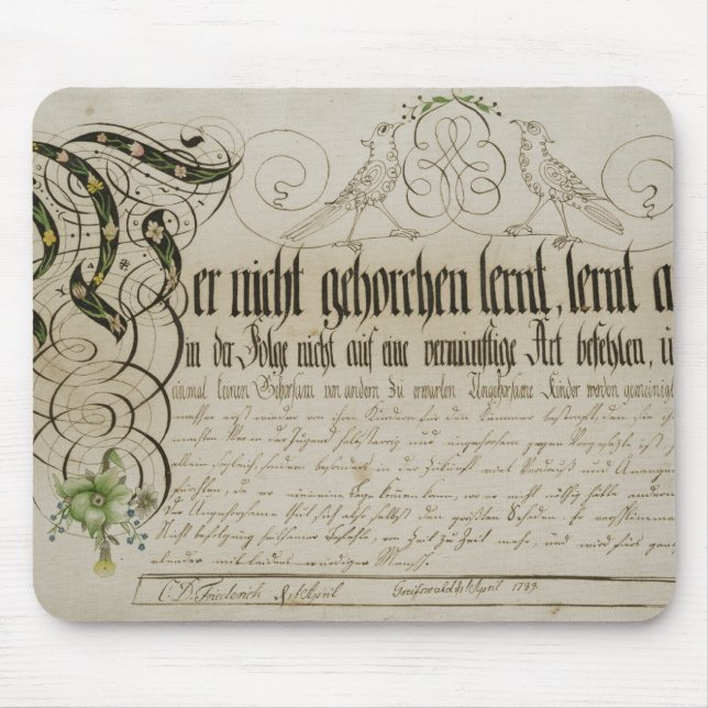 Album sheet, 1789 mouse pad (Front)