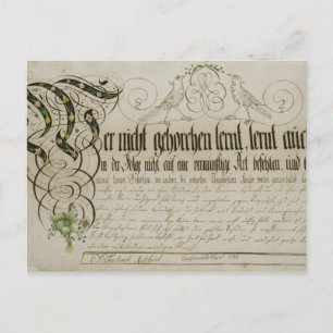 Album sheet, 1789 postcard