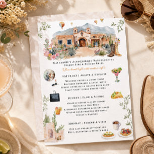 Albuquerque Bachelorette Weekend Itinerary Invitation