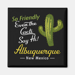 Albuquerque Cactus Funny Retro Magnet