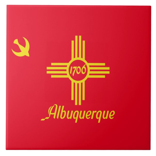 Albuquerque city flag ceramic tile (Front)