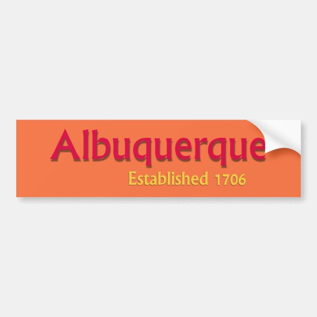 Albuquerque Established Vehicle Bumper Sticker (Front)