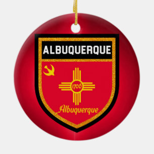 Albuquerque Flag Ceramic Tree Decoration