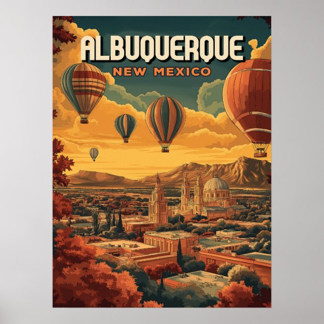 Albuquerque Hot Air Balloon Sunrise  Poster (Front)