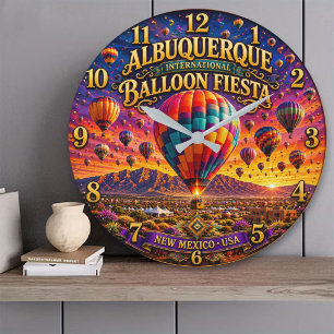 Albuquerque International Balloon  New Mexico Large Clock