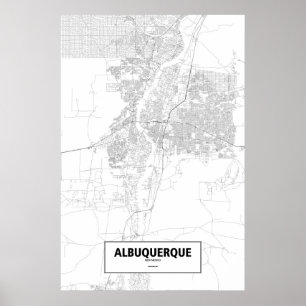 Albuquerque, New Mexico (black on white) Poster