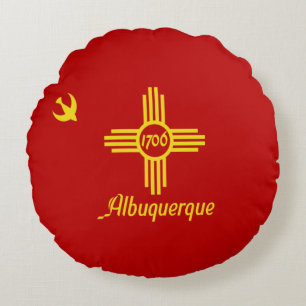 Albuquerque (New Mexico) City flag Round Cushion