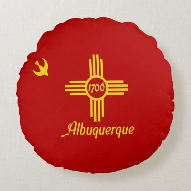 Albuquerque (New Mexico) City flag  Round Cushion (Front)