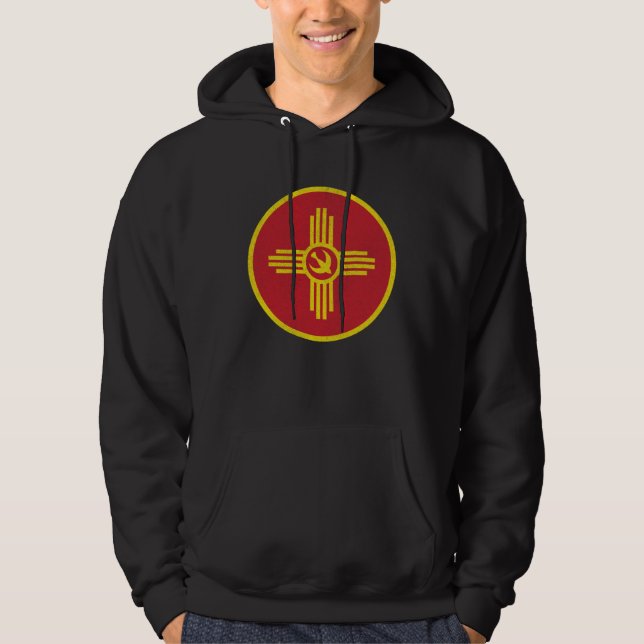 Albuquerque New Mexico City flag roundel [distress Hoodie (Front)