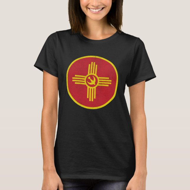 Albuquerque New Mexico City flag roundel [distress T-Shirt (Front)