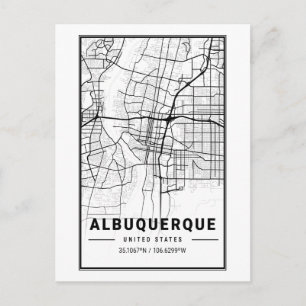 Albuquerque New Mexico City Map Minimalist Art  Postcard