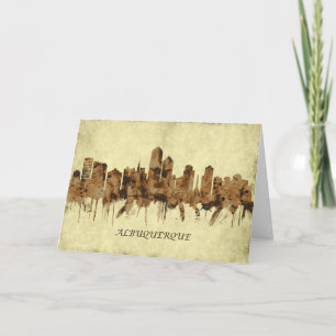Albuquerque New Mexico Cityscape Holiday Card