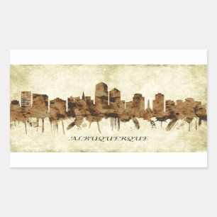 Albuquerque New Mexico Cityscape Rectangular Sticker