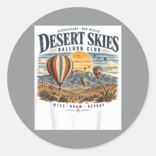 Albuquerque New Mexico Desert Hot Air Balloon Classic Round Sticker