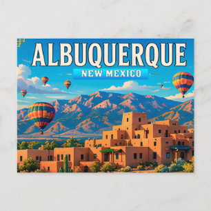 🌵 Albuquerque New Mexico Desert Skyline Postcard