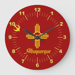 Albuquerque (New Mexico) flag Large Clock