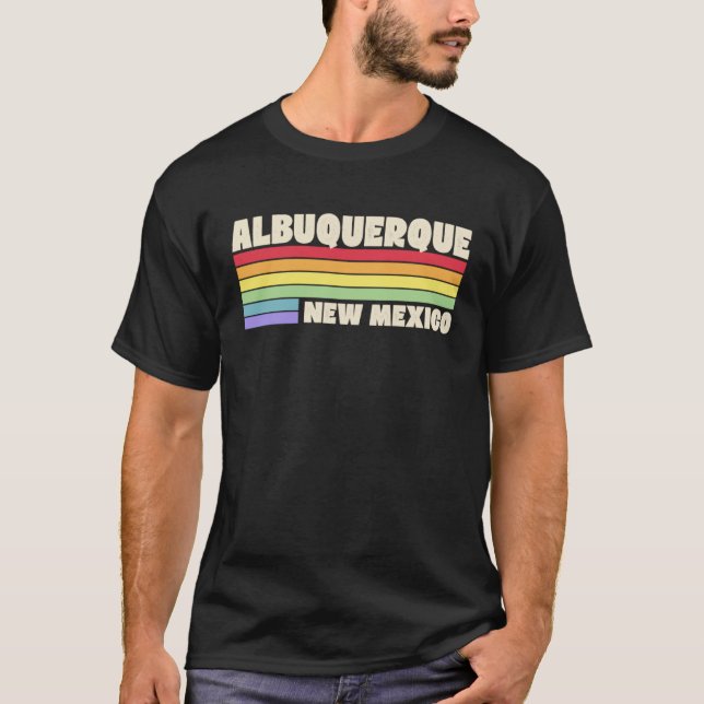 Albuquerque New Mexico Pride Rainbow Flag Gay Prid T-Shirt (Front)