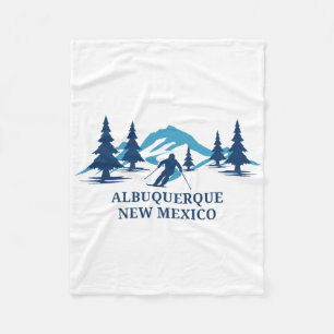 Albuquerque New Mexico Ski Resort Skiing Skier Fleece Blanket