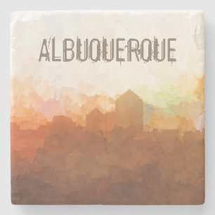 Albuquerque New Mexico Skyline IN CLOUDS Stone Coaster